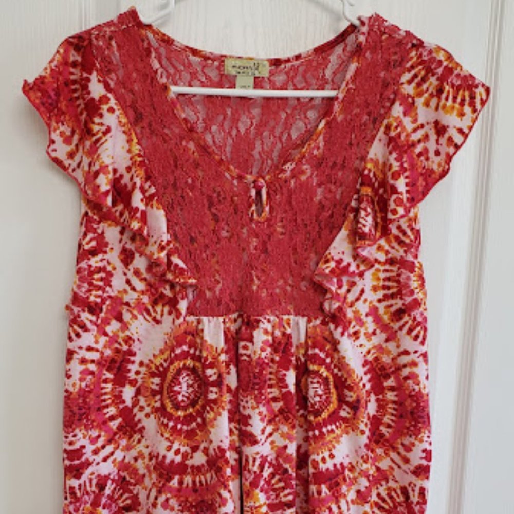 One world pink women's top, size 1X
